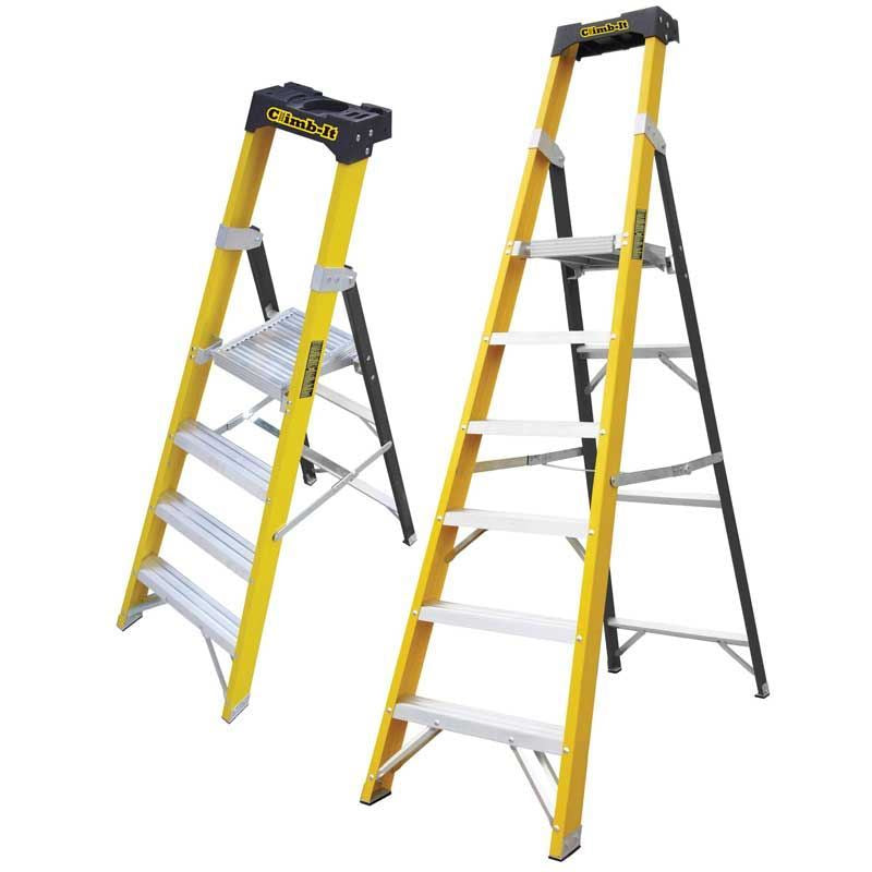 GPC Climb It Fibreglass Platform Step Ladder