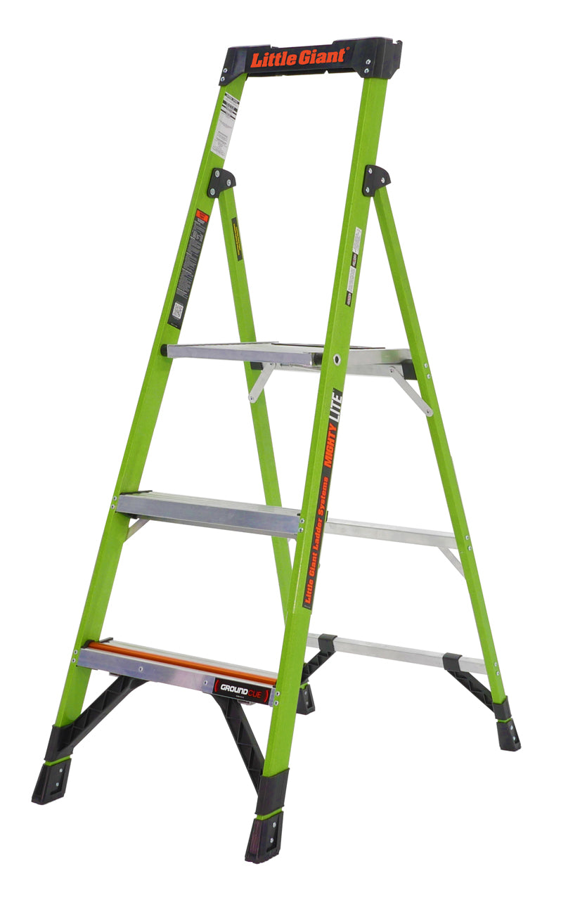 Little Giant Mighty Lite Fibreglass Platform Stepladder 3 Tread