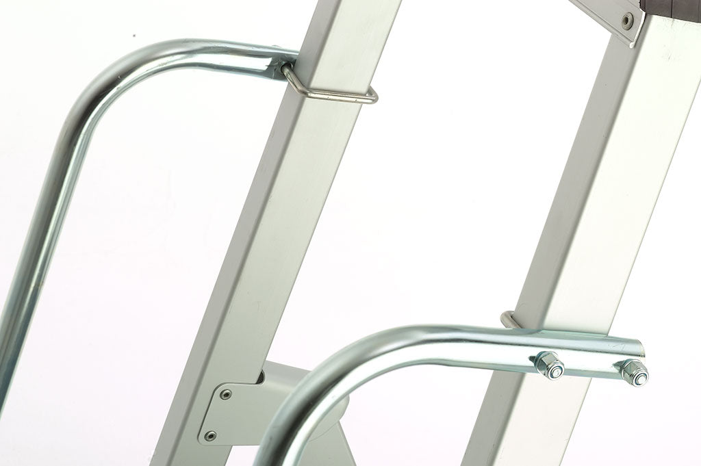 Z600 Anodised Step Ladders with Handrails - 6 Tread