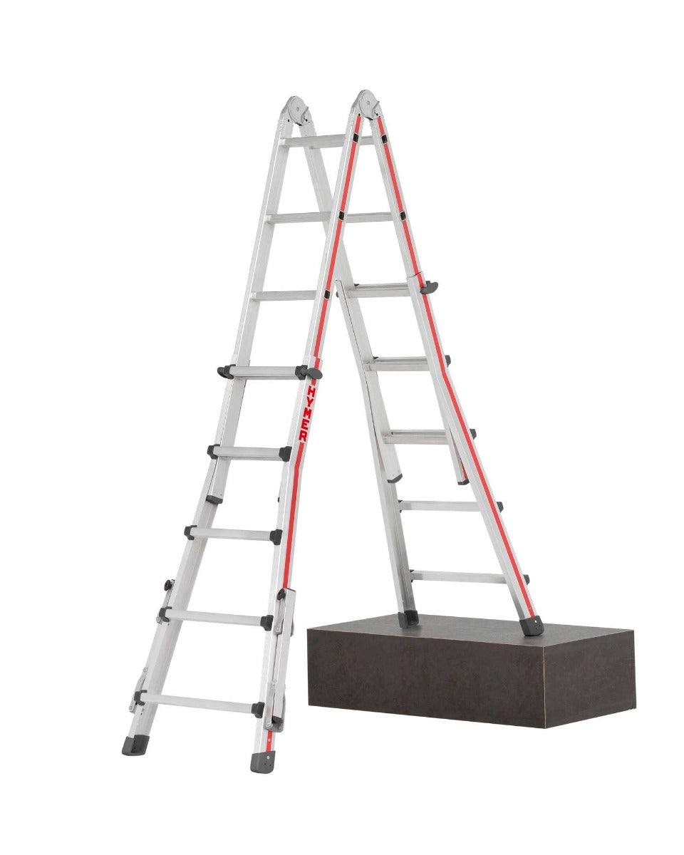 Hymer Telescopic Multi Purpose Ladder With Folding Stabilisers - 4 x 5