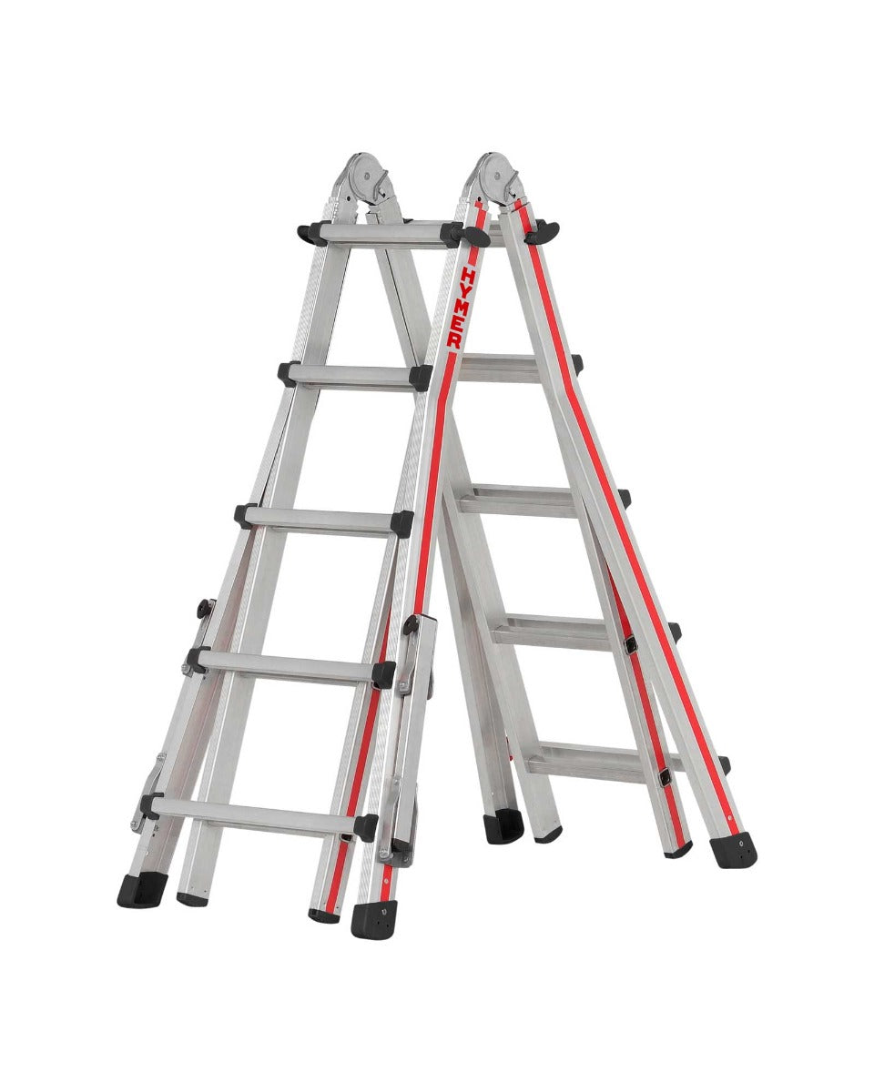 Hymer Telescopic Multi Purpose Ladder With Folding Stabilisers - 4 x 5