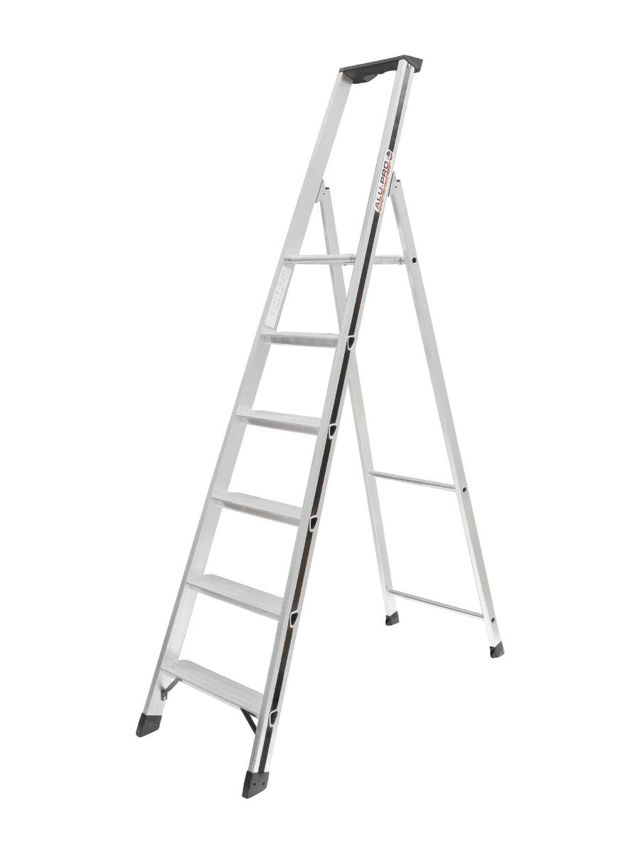 Hymer Aluminium Step Ladder With Tool Tray - 6 Tread