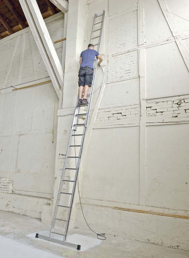 Hymer Rope Operated Extension Ladders In Use