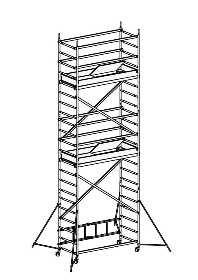 Hymer Folding Mobile Scaffold Tower - 4.65 m Platform Height