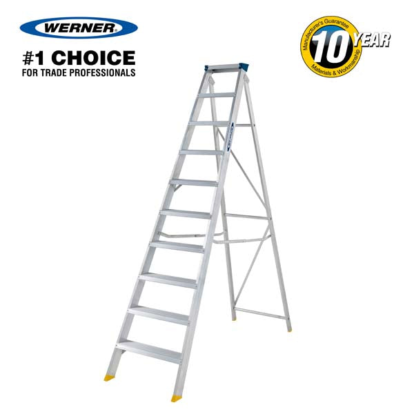 Werner EN131 Professional Builders Swingback Step Ladder - 10 Tread