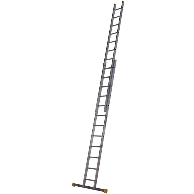 Werner 2 Section Square Rung Aluminium Extension Ladder - 2 x 12 Rung - Extended