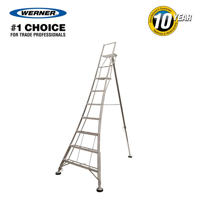 Werner Adjustable Tripod Ladder With Ground Spike - 7 Tread