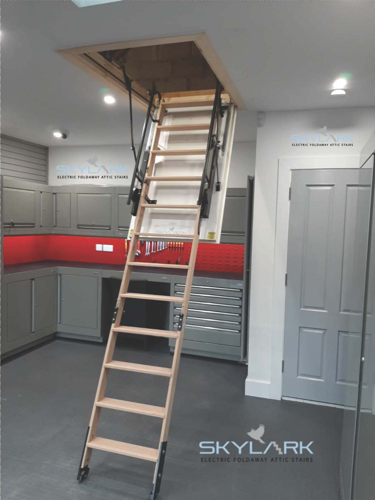 Skylark Electric Foldaway Loft Ladder - 2.5 to 2.9m