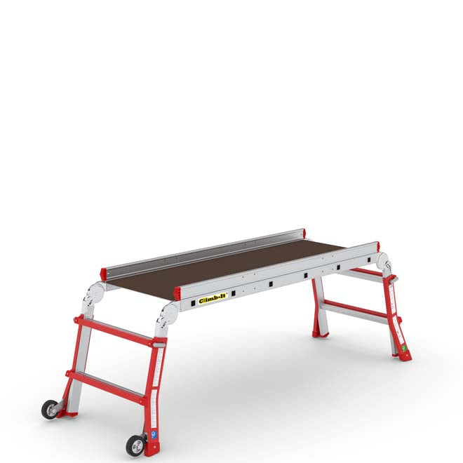 Climb It Telescopic Adjustable Work Platform Un-Extended Without Guardrails