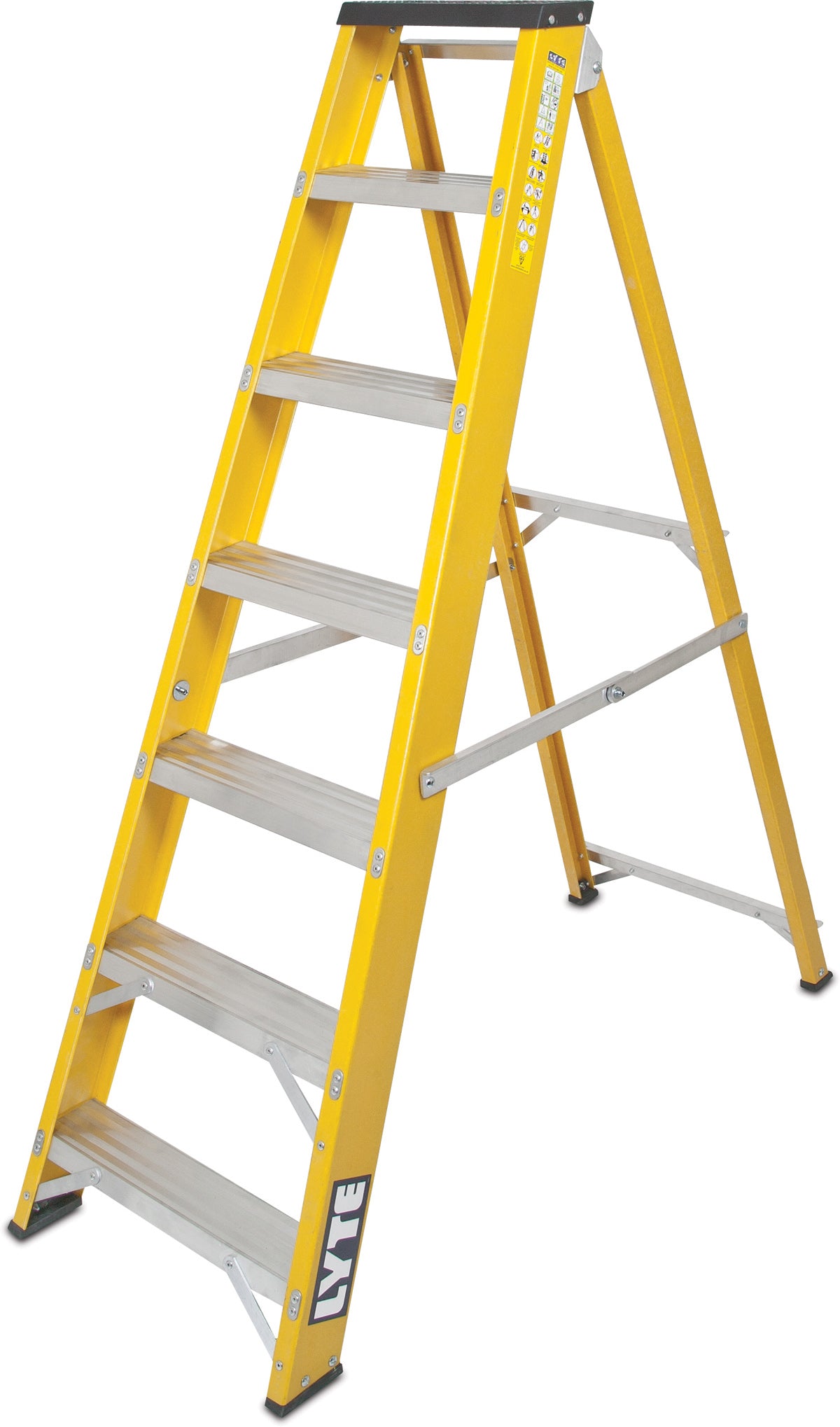 Lyte EN131 Professional Heavy Duty Glassfibre Swingback Stepladder - 12 Tread