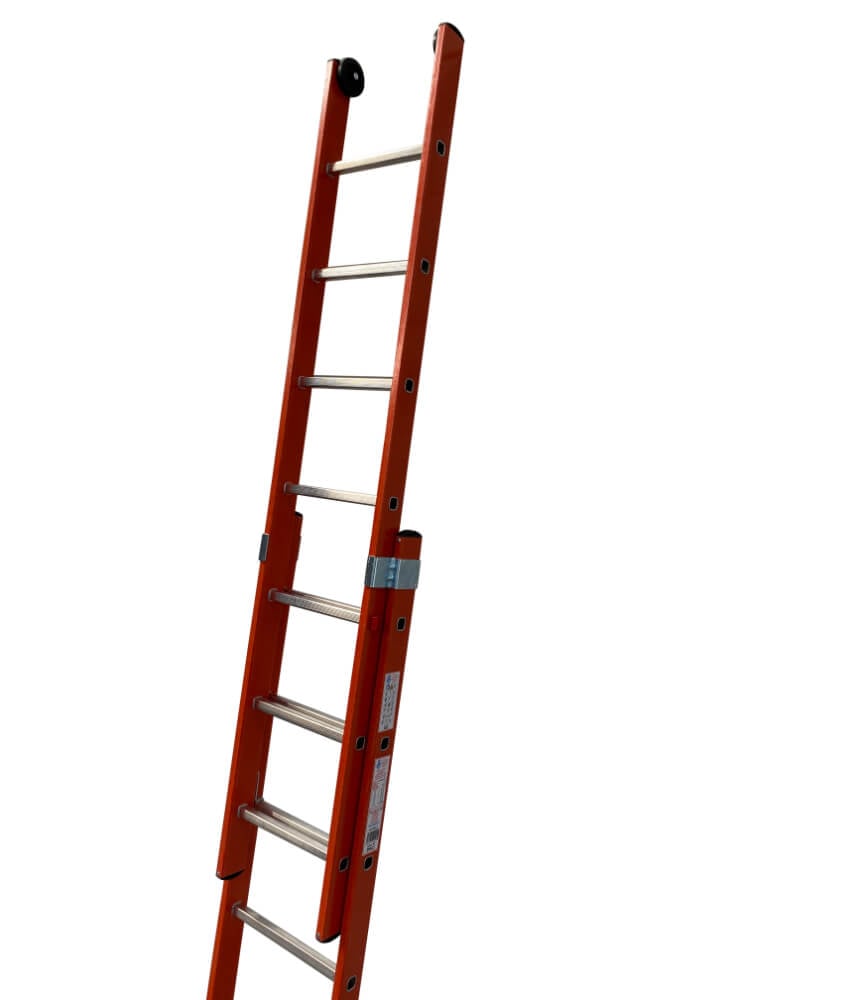 GRP Double Section Fibreglass Extension Ladder With Retractable Stabiliser Bar - 2 x 7