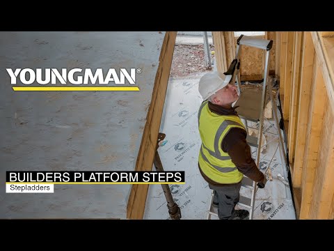 Youngman EN131 Professional Platform Stepladders - 6 Tread
