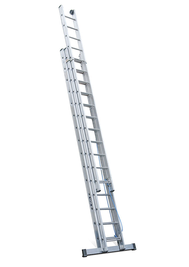 Lyte EN131 Professional 3 Section Rope Operated Extension Ladders extended NHT350