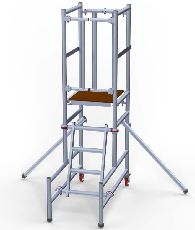 UTS Aluminium Adjustable BS8620 Podium Step - 1.25 m Platform