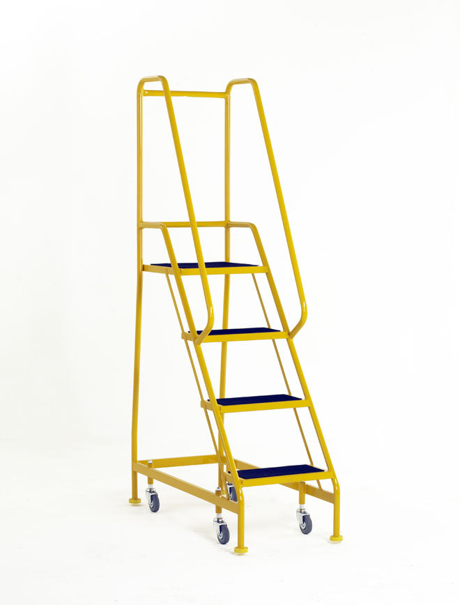 Narrow Aisle Spring Loaded Warehouse Steps - 4 Tread