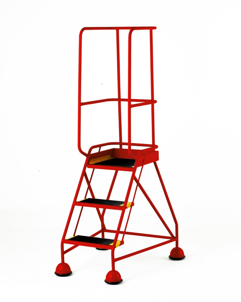 Steptek BS Approved Classic Warehouse Step - 3 Tread In Red