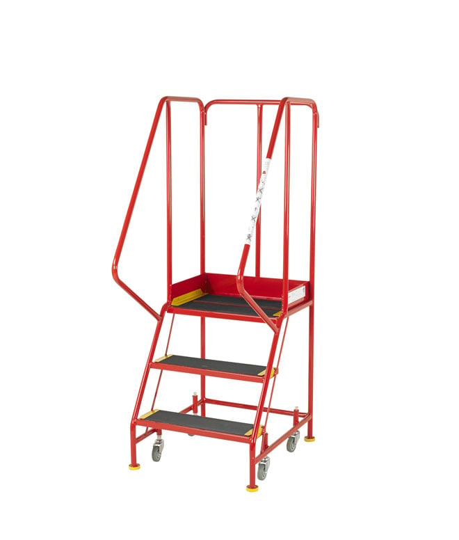 Premier BS Approved Warehouse Steps - 3 Tread - Rubber Treads