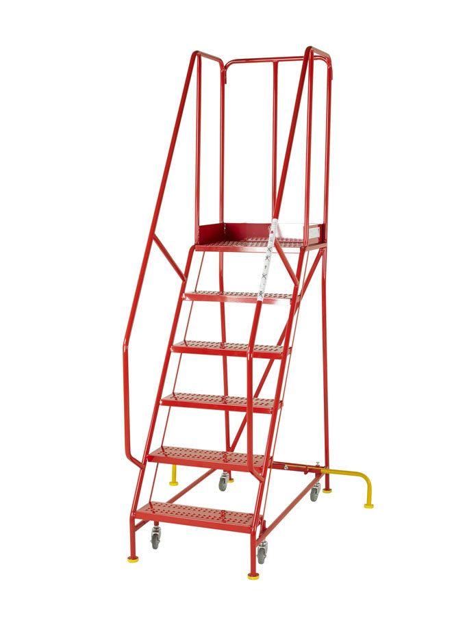 Premier BS Approved Warehouse Steps - 6 Tread - Punched Treads