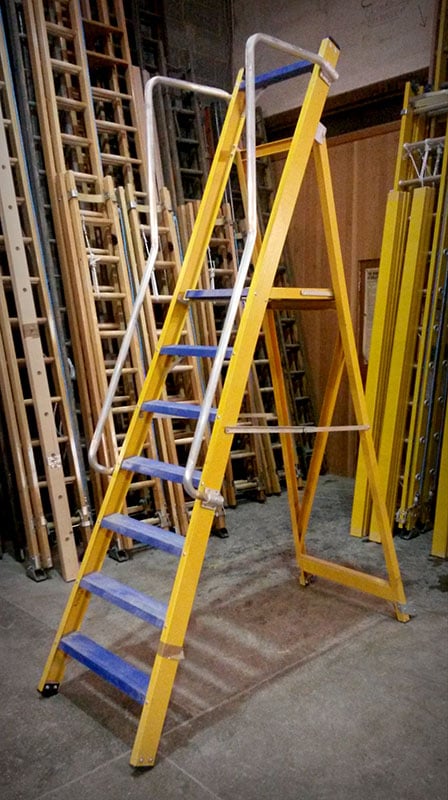 VISION 360 Glass Fibre Platform Stepladders with Handrails