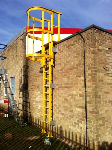 Fibreglass GRP Vertical Access Ladders with Optional Walkthrough and Hoops