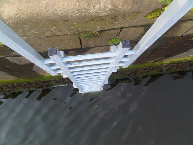 Fibreglass GRP Vertical Access Ladder with Optional Walkthrough - 1 m