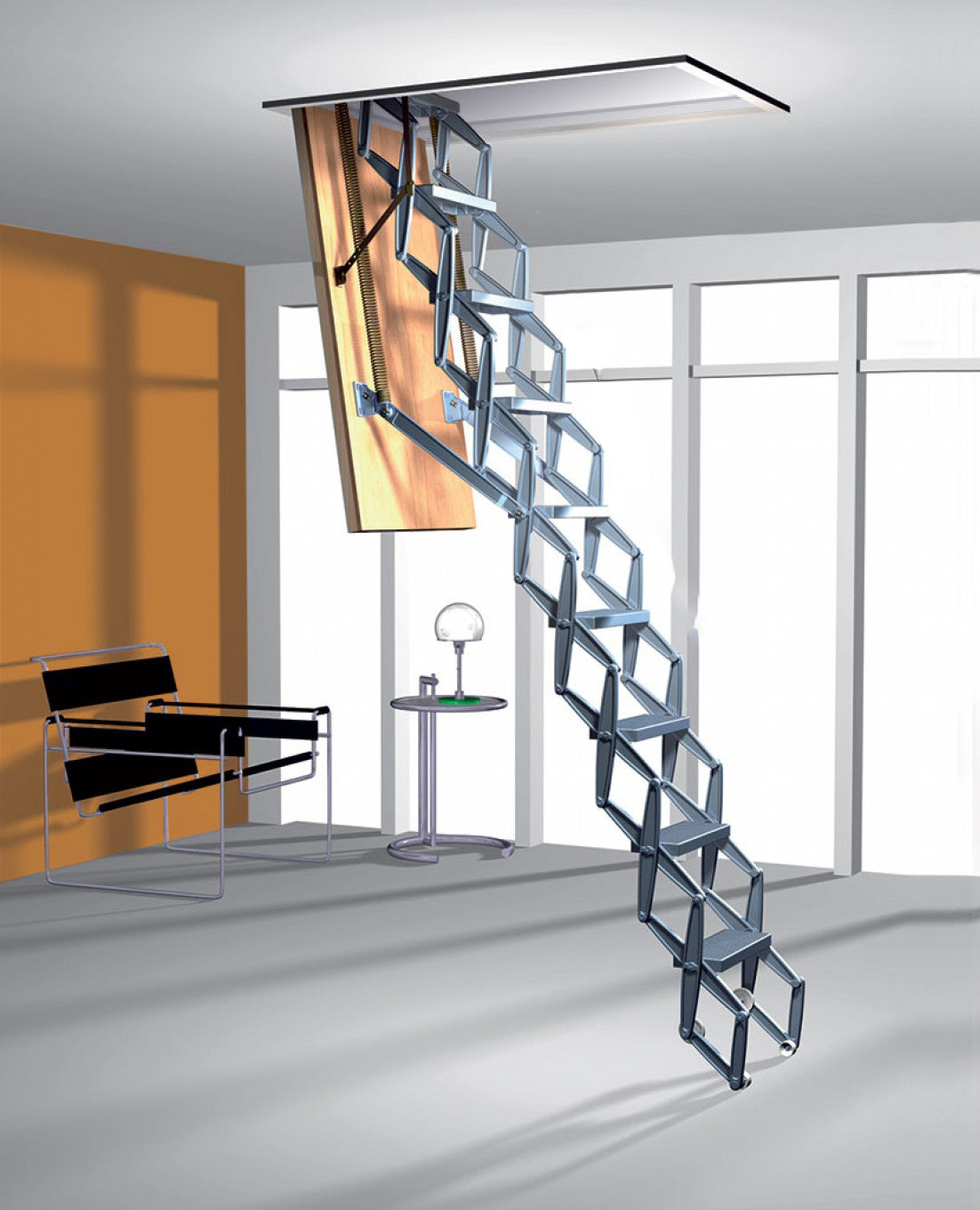 Zig Zag Heavy Duty Concertina Ladder with Trapdoor - Up to 2.5 m