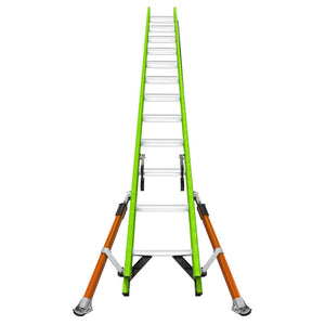 front view of the closed ladder with feet extended