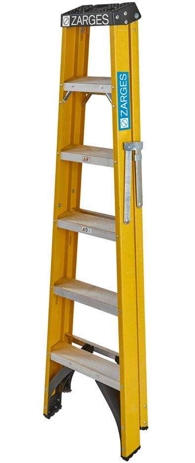 Zarges EN131 Professional GRP Swingback Step Ladders - 6 Tread Closed