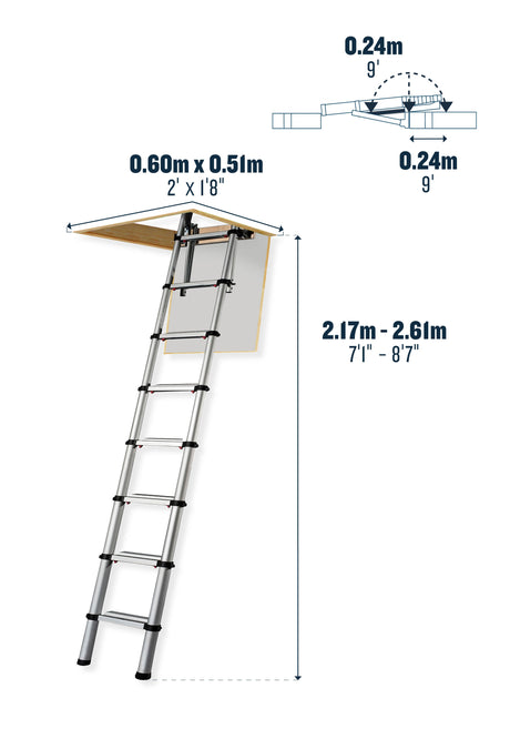 Werner Telescopic Loft Ladder - 2.6m