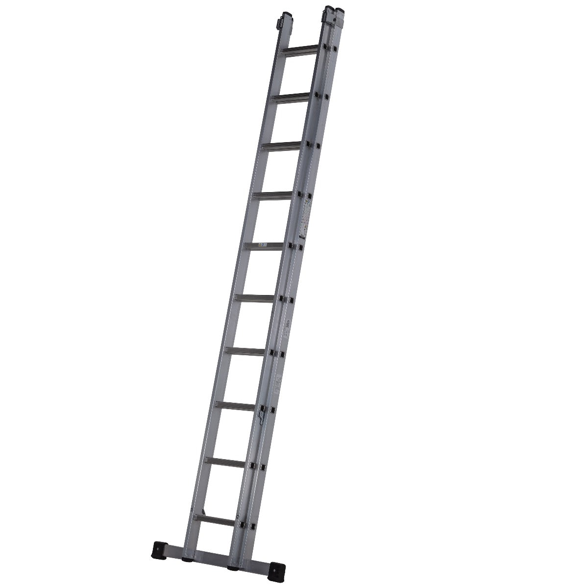 Werner 2 Section Square Rung Aluminium Extension Ladder - 2 x 10 Rung - Closed