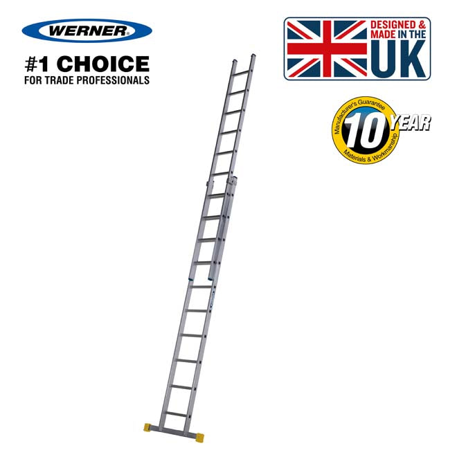 Werner 2 Section Square Rung Aluminium Extension Ladders