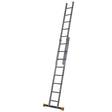 Werner 2 Section Square Rung Aluminium Extension Ladder - 2 x 8 Rung - Extended 