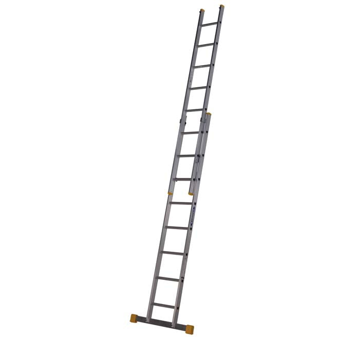 Werner 2 Section Square Rung Aluminium Extension Ladder - 2 x 8 Rung - Extended 