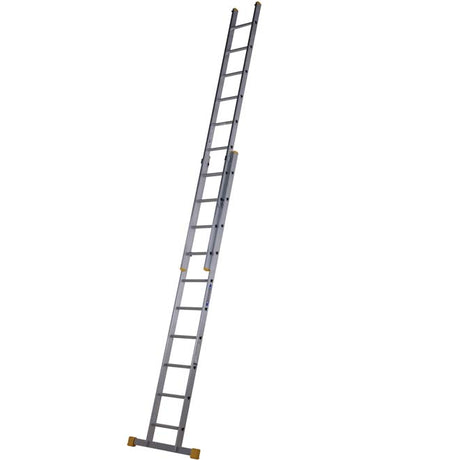 Werner 2 Section Square Rung Aluminium Extension Ladder - 2 x 10 Rung - Extended 