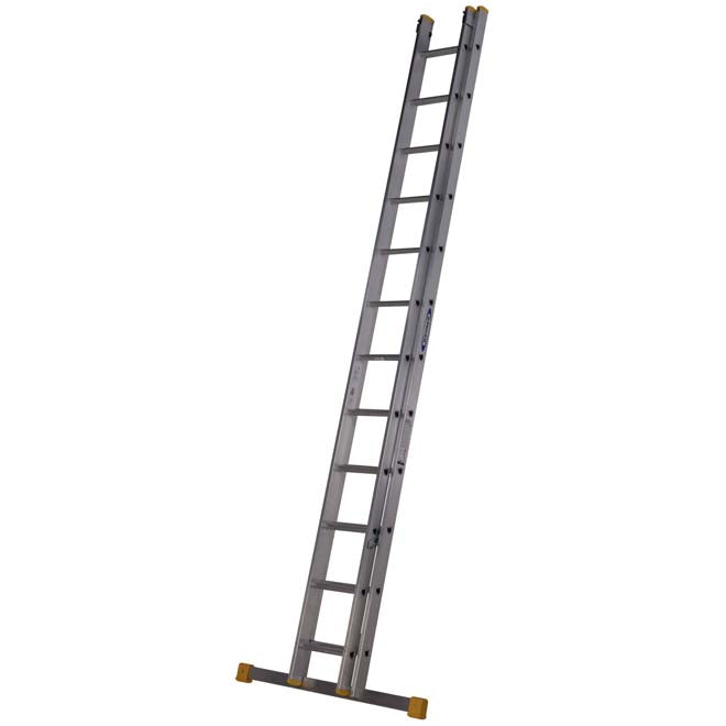 Werner 2 Section Square Rung Aluminium Extension Ladder - 2 x 12 Rung - Closed