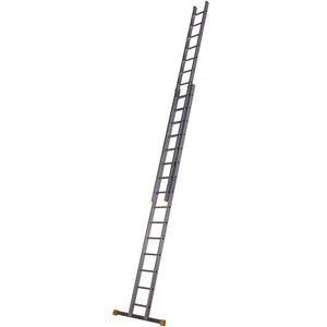 Werner 2 Section Square Rung Aluminium Extension Ladder - 2 x 15 Rung - Extended 