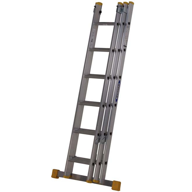 3 x 6 Triple D Rung Werner Extension Ladder Closed