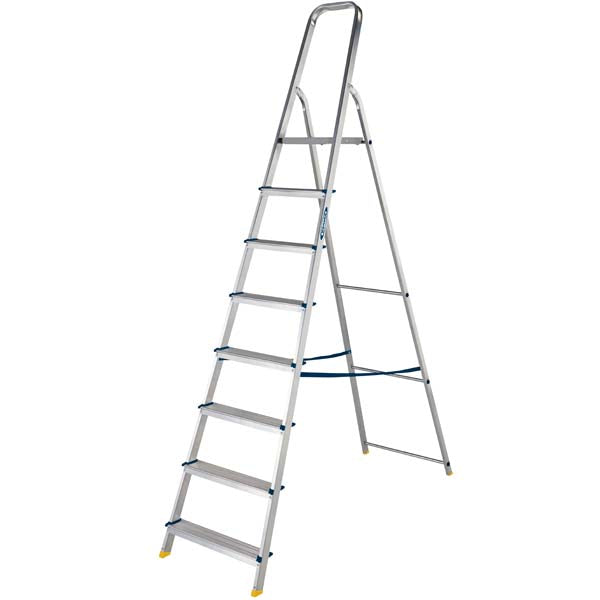Werner High Handrail Aluminium Platform Step Ladder - 8 Tread