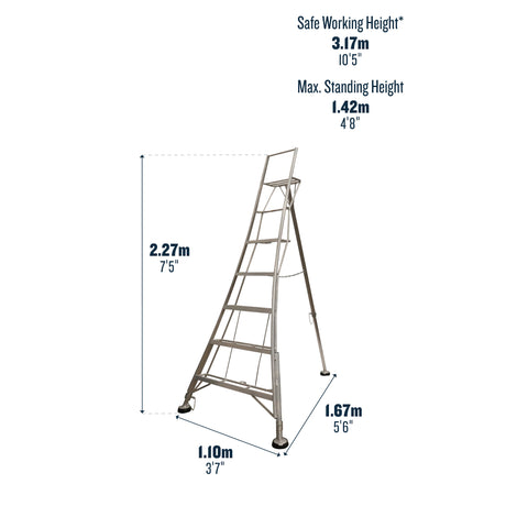 Werner Adjustable Tripod Ladder With Ground Spike - 5 Tread