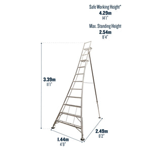 Werner Adjustable Tripod Ladder With Ground Spike - 9 Tread