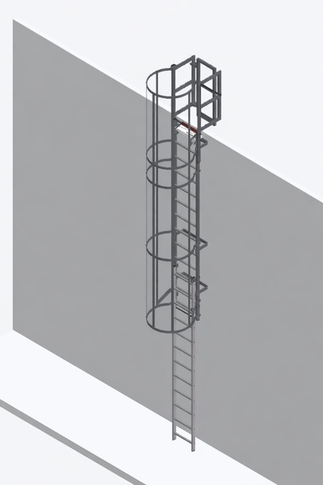 Certified Galvanised Steel Fixed Fire Exit Ladder