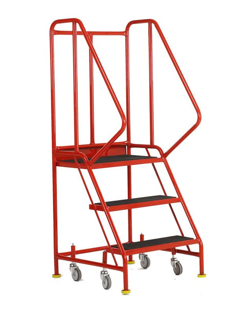 Redhill Red 3 Tread Warehouse Step On White Background