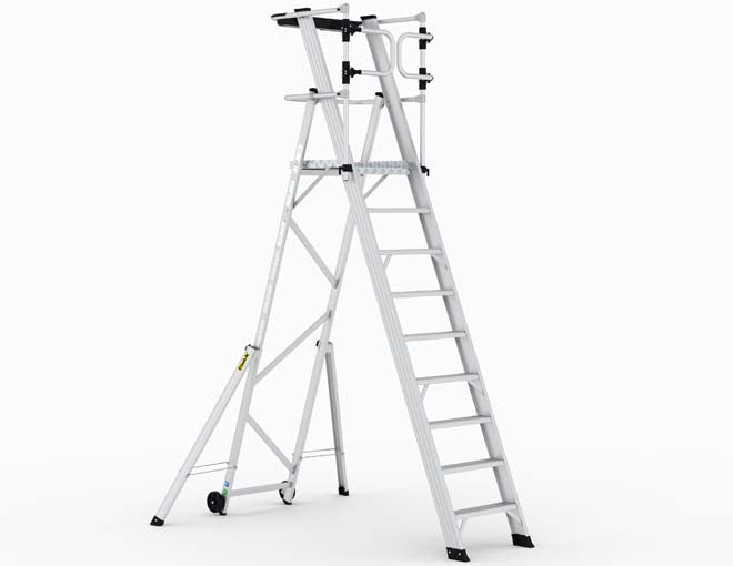 Climb-It EN131 Folding Steps With Enclosed Platform - 8 Tread