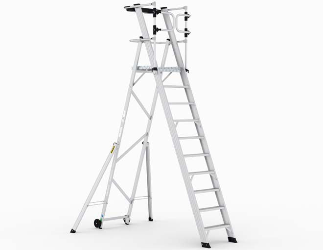 Climb-It EN131 Folding Steps With Enclosed Platform - 9 Tread