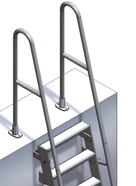 Double Handrails With Return For Companionway