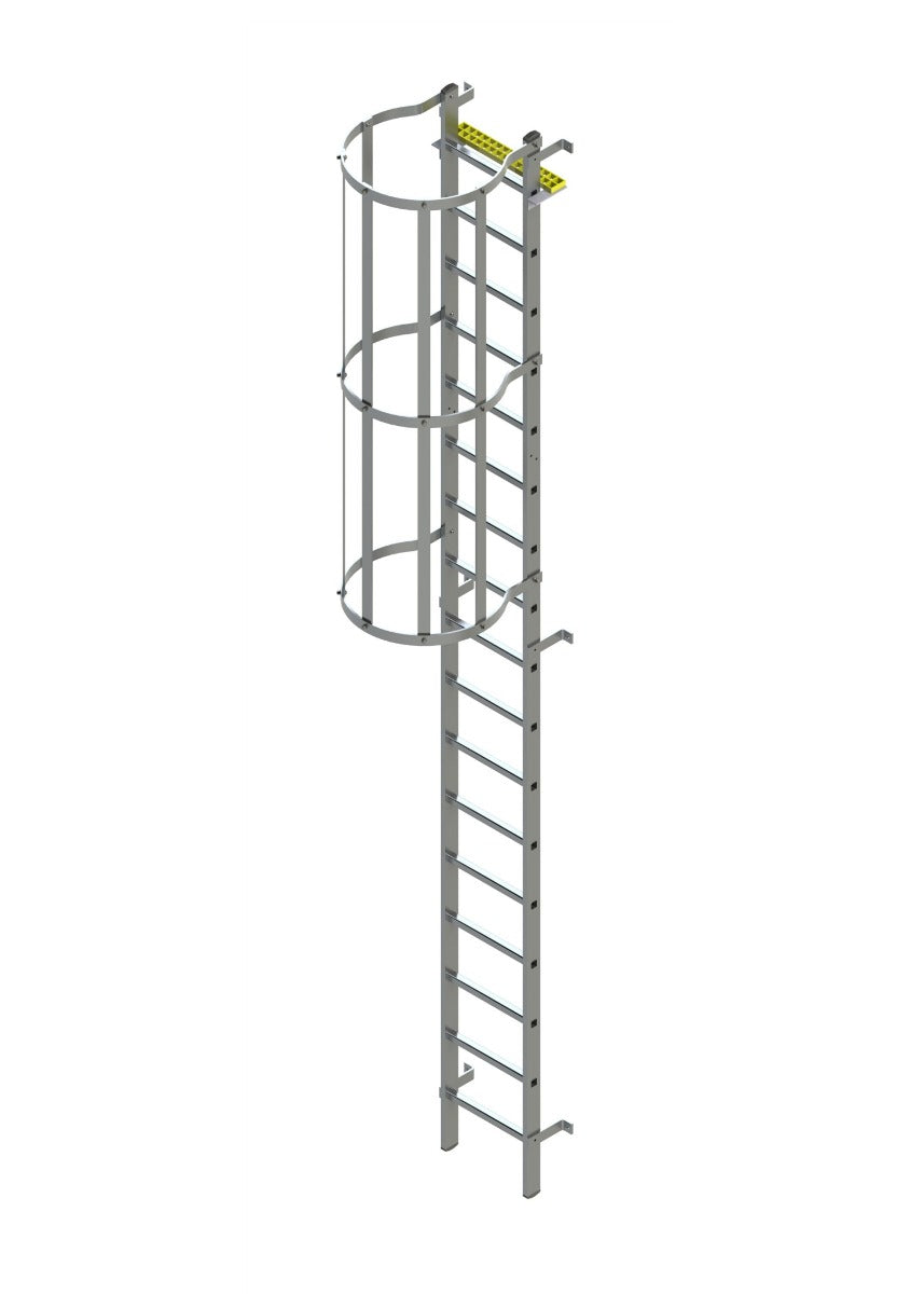 Fixed Vertical Ladder with Safety Cage 3.6 - 4.4 m – Ladderstore UK