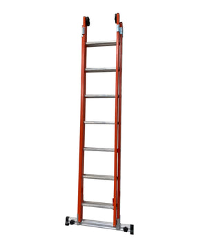 GRP Double Section Fibreglass Extension Ladder With Retractable Stabiliser Bar - 2 x 9