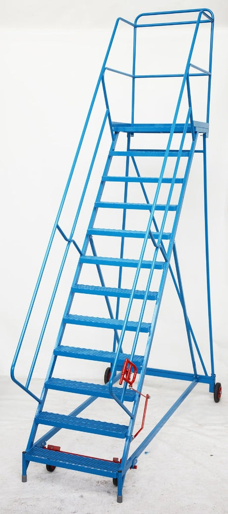 Heavy Duty Wide Tread Trojan Mobile Warehouse Steps - 12 Tread