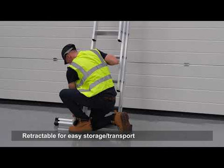 Dmax Triple Section Extension Ladders With Retractable Stabiliser Bar - 3 x 11