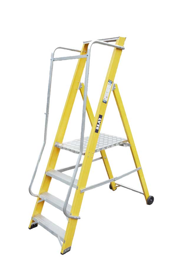 Wide GRP Step Ladder With Bar